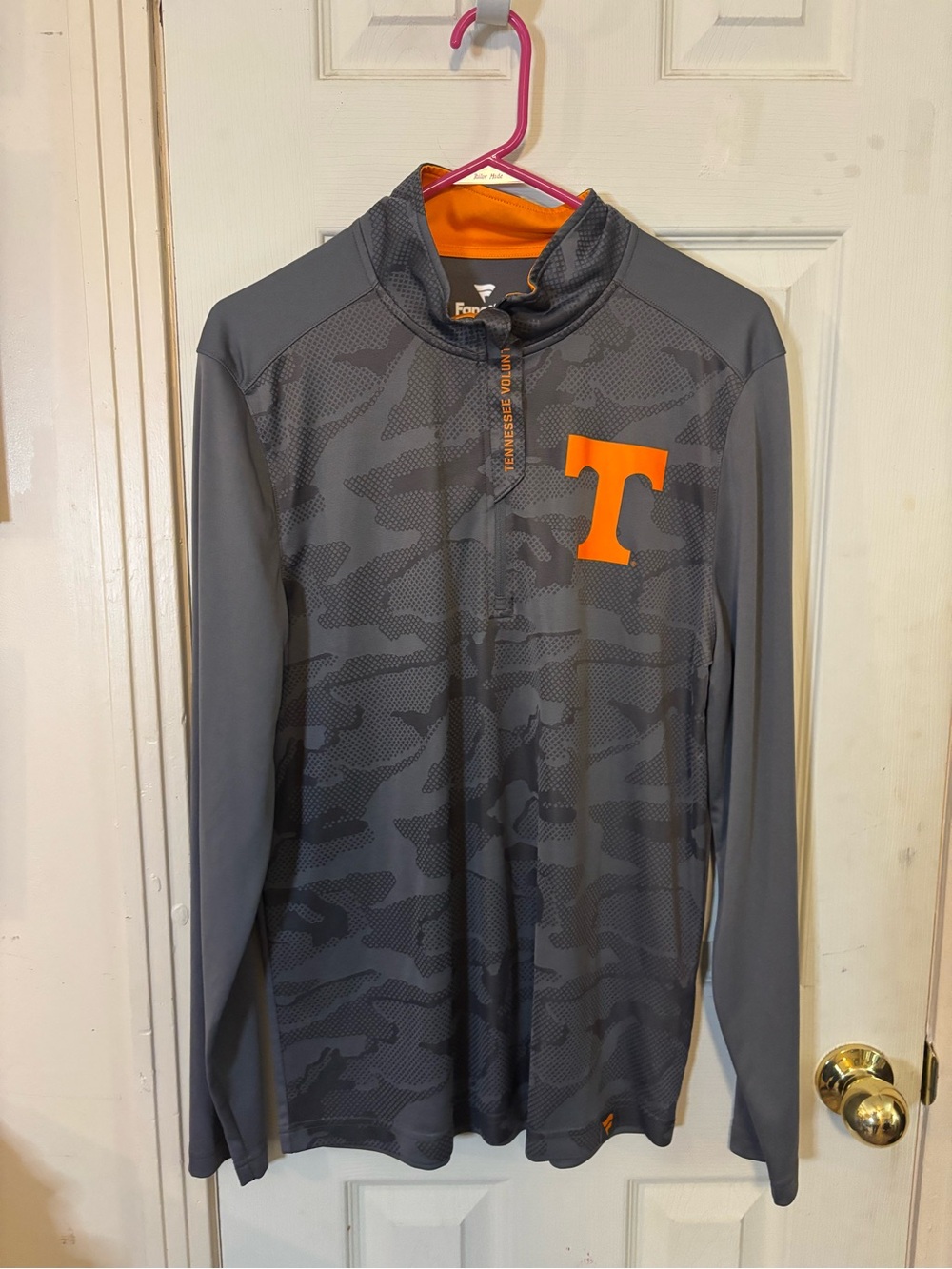 Fanatics Gray Camo Long-Sleeve Pullover with Orange 'T'